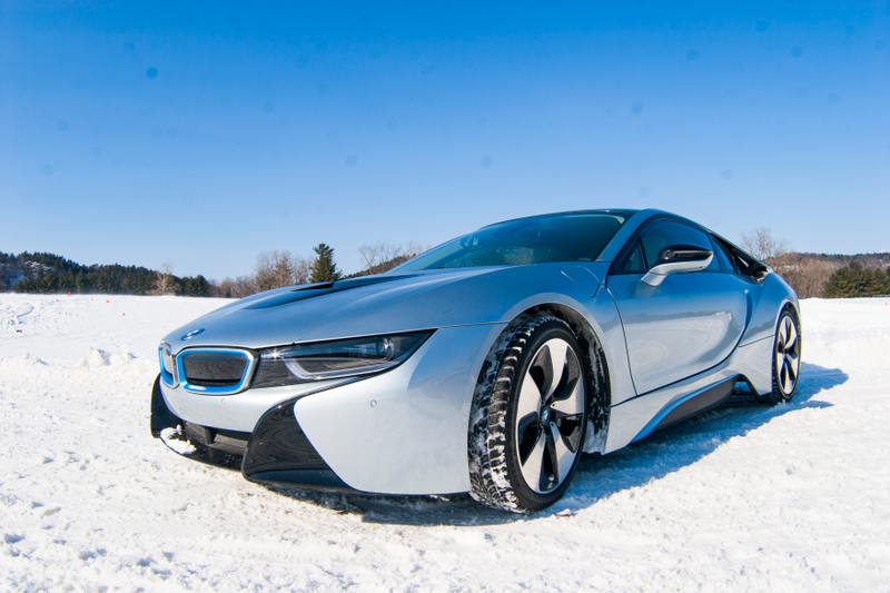 Illustration for article titled Driving The Crazy BMW i8 On Snow Is Like Drifting The Millennium Falcon